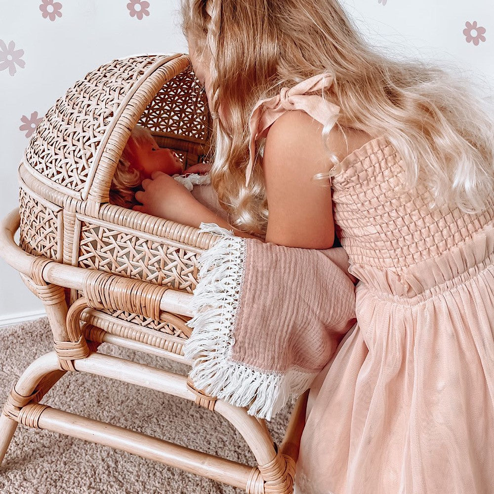 Rattan Abbey Dolls Bassinet by Lily Sprout Collection - Lily Sprout Collection