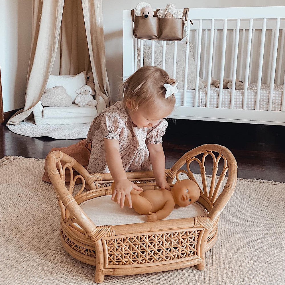 Rattan Dolls Bed by Lily Sprout Collection - Lily Sprout Collection