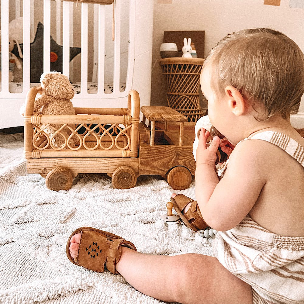Large Rattan and Wooden Truck by Lily Sprout Collection - Lily Sprout Collection