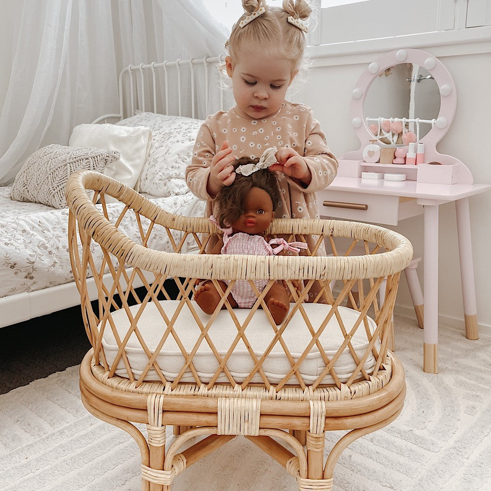 Rattan Lily Dolls Crib by Lily Sprout Collection - Lily Sprout Collection
