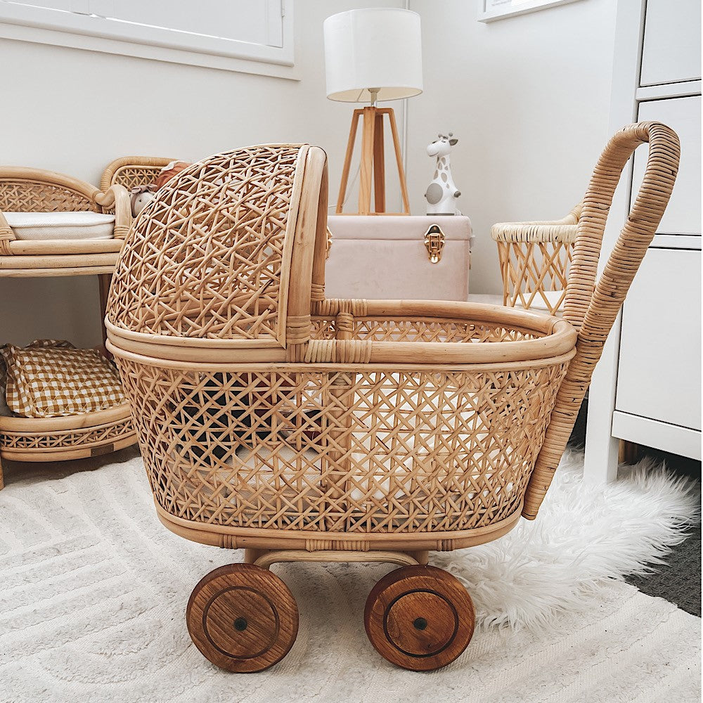Rattan Molly Dolls Pram by Lily Sprout Collection - Lily Sprout Collection