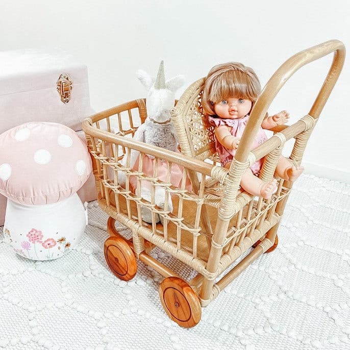 Rattan Shopping Cart : By Lily Sprout Collection - Lily Sprout Collection