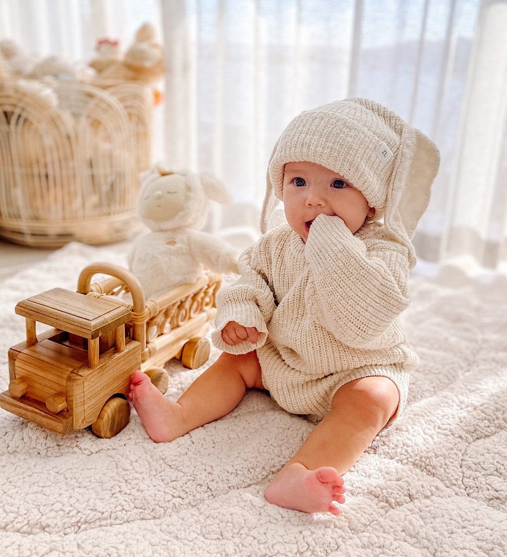 Small Rattan and Wooden Truck | Lily Sprout Collection
