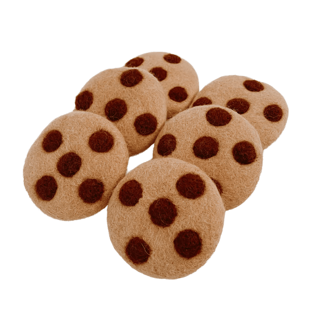 Felted Chocolate Chip Cookies-Set of 6 - Lily Sprout Collection