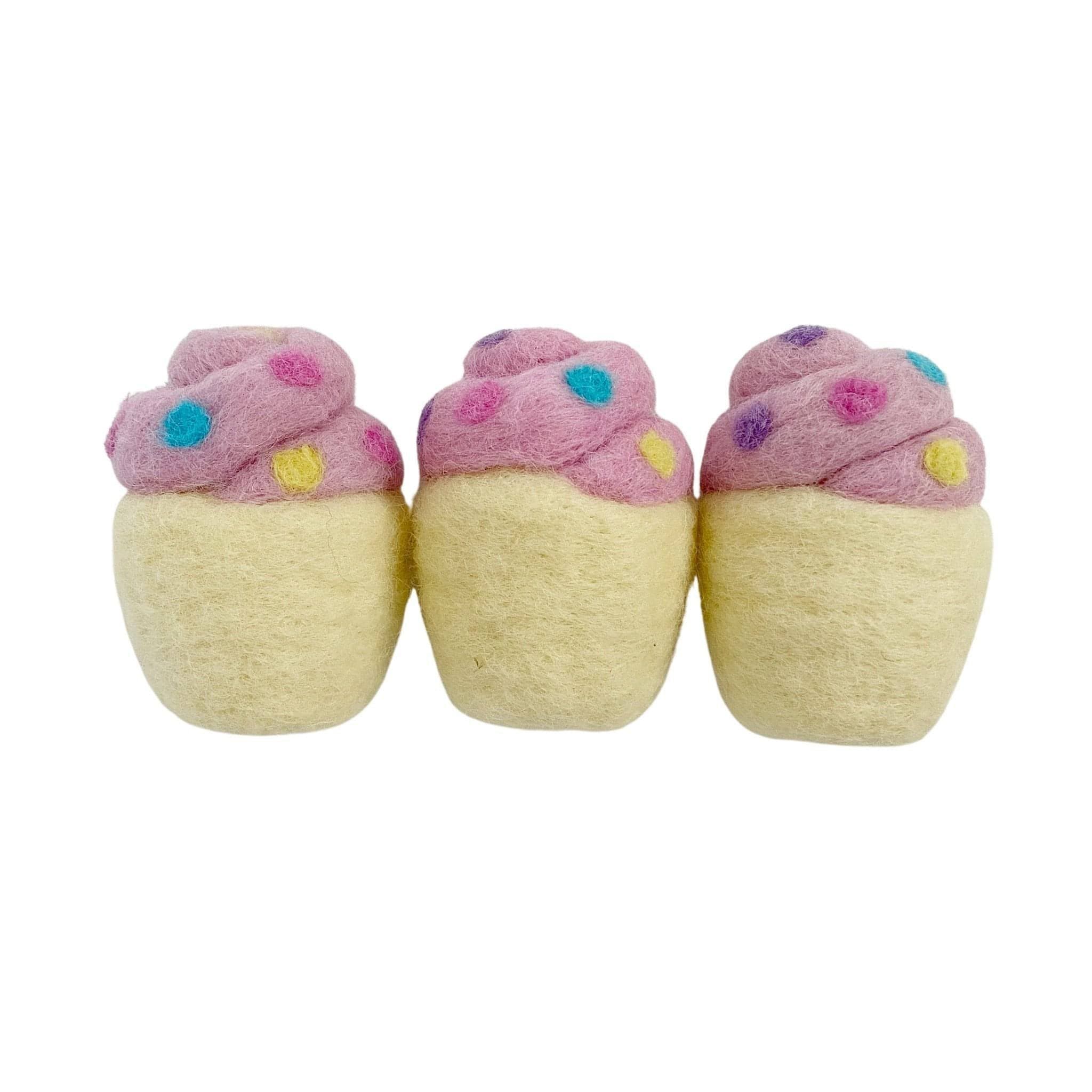Felted Cupcakes-Set of 3 - Lily Sprout Collection