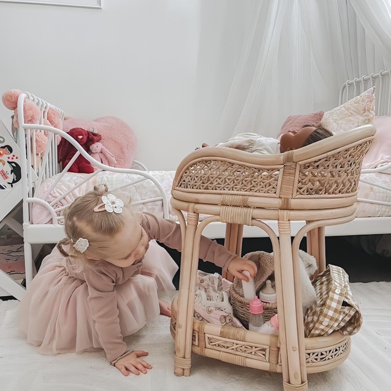 Rattan Dolls Change Table by Lily Sprout Collection - Lily Sprout Collection